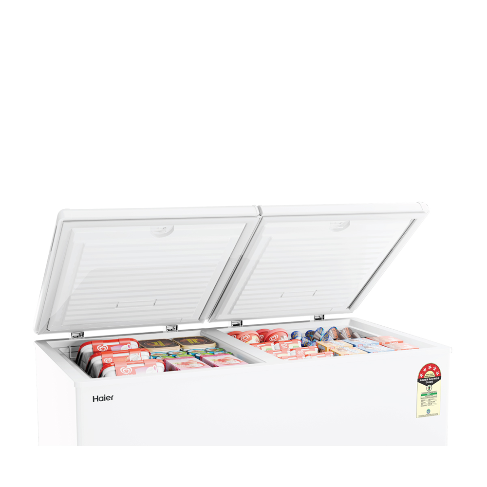 Haier Deep Freezer 355L, Hard Top Convertible Double Door (White)
